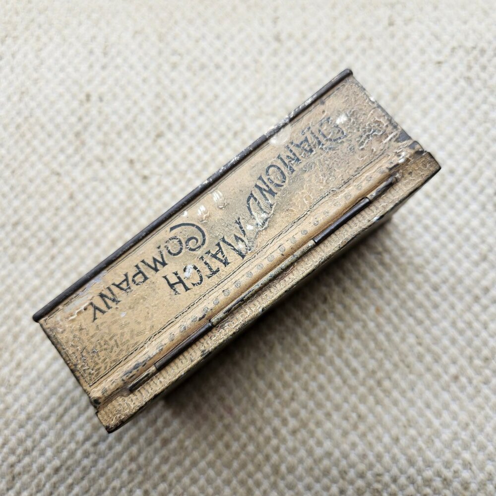 Antique Diamond Match Company Mayo Torch Great Graphics Vintage Tin Box 1900s - Picture 4 of 5